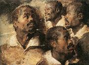 Peter Paul Rubens Four Studies of the Head of a Negro oil painting reproduction